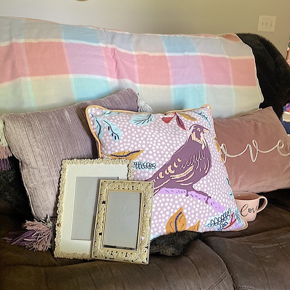 Bundle- 2 Anthropologie Pillows & 1 “love” pillow, Throw & 2 Frames - Picture 15 of 16